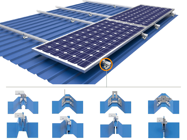 Kiểu khung nhôm lắp đặt trên mái tôn